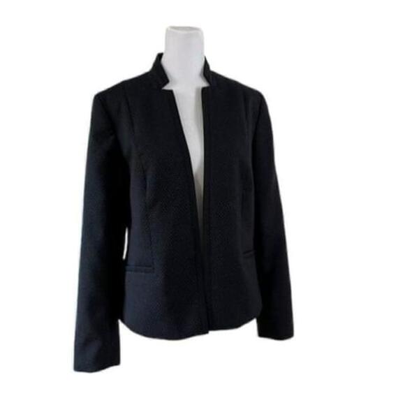 Talbots Navy Dot Wool Notched Collar Blazer Size 8 - Picture 2 of 9